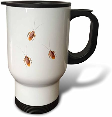 3. Садете хлебарки, изображение на хлебарки на бял фон-Чаша за пътуване, 14 грама, Неръждаема стомана, Бял