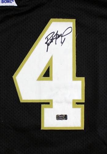 Брет Favre Подписа Футболни Топки Southern Mississippi Златни Орли Найки Game Черна Тениска NCAA - Тениски NFL с автограф