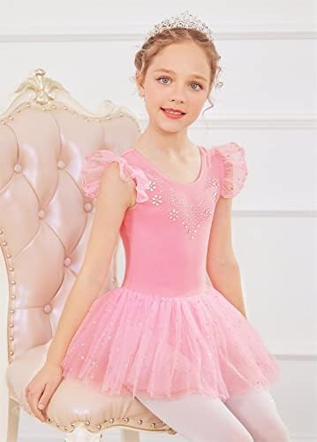 Zaclotre/Балетное Трика С Къдри По Ръкавите За Малки Момичета, Блестящи Рокли-Опаковки За Танци