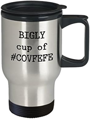 Пътна чаша Covfefe - чашата за Кафе Covfefe - Trump Mug - Кафеена Чаша От неръждаема стомана за 14 грама