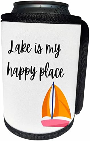 Триизмерно лодка с надпис Lake is my happy Place - Опаковки за бутилки-охладители в банката (cc-364419-1)