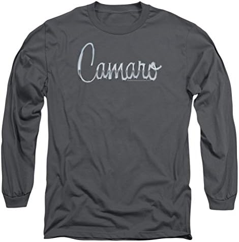 Тениска A& E Designs Chevy Класическа Тениска с метален логото на Camaro с дълъг ръкав