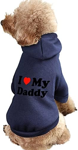 I Love My Daddy Dog Качулки Скъпа Hoody С Качулка Костюм за Домашни Любимци, Дрехи, Палто, с Шапка