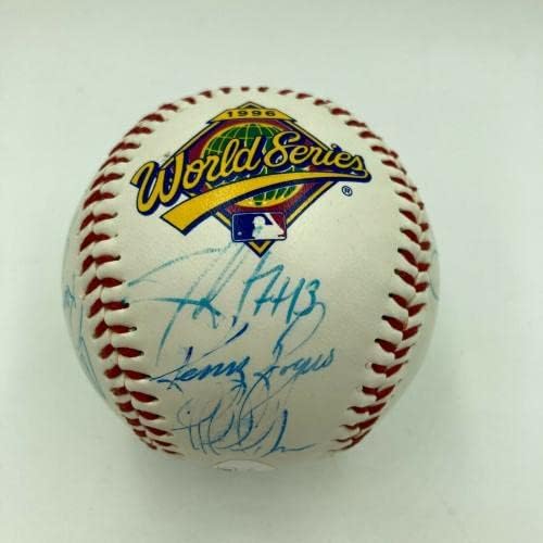 1996 Отбор на Шампионите от Световна серия Ню Йорк Янкис Подписа бейзболен договор с JSA COA - Бейзболни топки с автографи