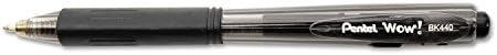 Пентел, Уау! Химикалка писалка Value Pack, Прибиращ се, Средният размер на 1 Мм, Черно мастило, Черен корпус, 36 бр.
