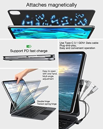 калъф-клавиатура doqo за iPad Air 10,9-инчов 5/4-ти, iPad Pro 11-инчов 2022 4th/2021 3rd /2020 2nd / 2018 1-во поколение