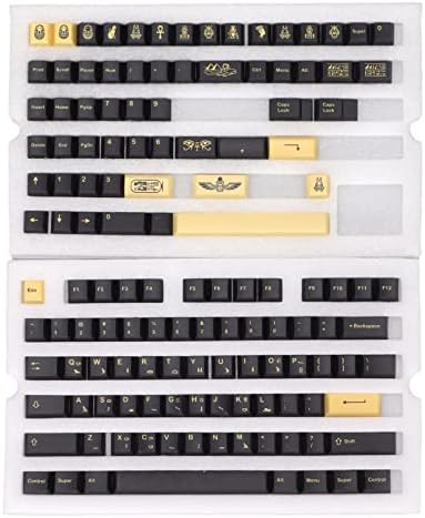 Капачки за ключове ASHATA Gaming PBT, Определени от 132 клавиатури Кепета, Декоративни Слот Капачки за ключове Направи