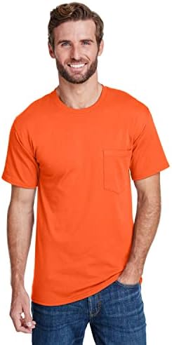 Hanes - Тениска с къс ръкав и джоб за работно облекло - W110
