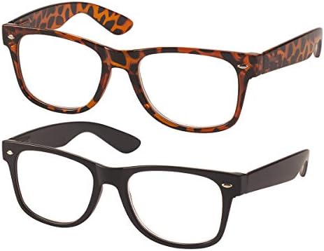 Fuaisi 2 пакета пури в ограничени бройки увеличительных очила за четене с пружинным тръба на шарнирна връзка, удобни