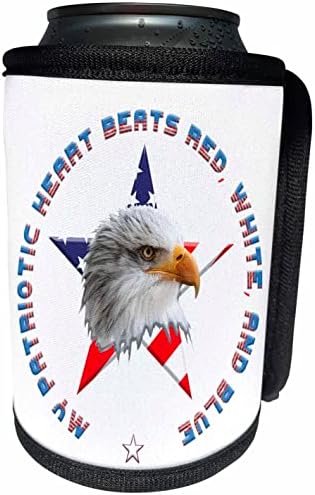 3 Червена Звезда, флаг на САЩ, орел. Патриотичен подарък, Мой патриотичен. - Опаковки за бутилки-охладители (cc-362826-1)