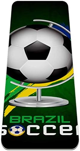 Siebzeh Brazil Soccer Премиум-Дебела подложка за йога от Екологично чист каучук за здраве и фитнес Нескользящий мат за