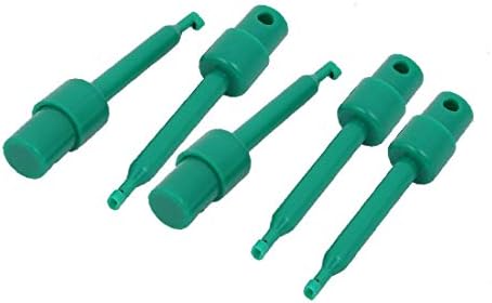X-DREE Пластмасов Електронен Мини-Тест на Куката, а Пролетта клип Зелен цвят за подводящего кабели Мултицет 5 бр. (Пластмасов