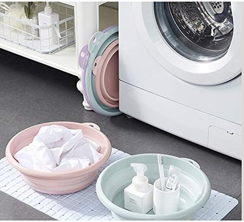 Jkhome Сгъваема Мивка, Сгъваема Леген за миене на съдове, Комплект от 1 вана за миене на съдове (Розово - Малък размер)