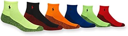 Мъжки Класически Спортни чорапи Polo Ralph Lauren с неонови мраморни покритие Quarter Socks - 6 Двойки