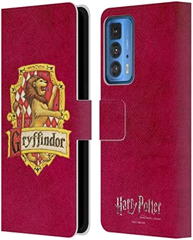 Дизайн на своята практика за главата Официално Лицензиран Harry Potter Hufflepuff Герб Sorcerer's Stone I Кожен Калъф-книжка-джобен