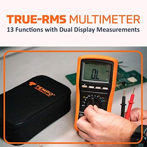 Цифров мултицет Tempo Communications True RMS - Измерва променливо напрежение, постоянен ток, променлив ток, постоянен