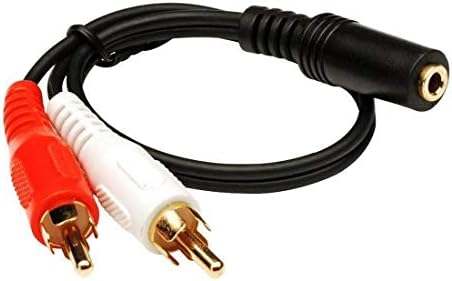 CNE63417 2 щепсела RCA, 1 Включете стерео 3.5 mm, 6-Инчов Позлатен конектор Y-образен кабел, 2 комплекта