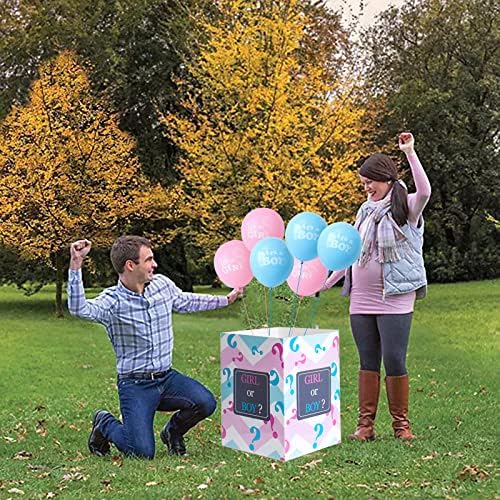 Разкривайки Подова Кутия за балони с 6 бр. латексными балони, Забавна Идея за Момче и Момиче, Разкривайки Пол, Вечерни
