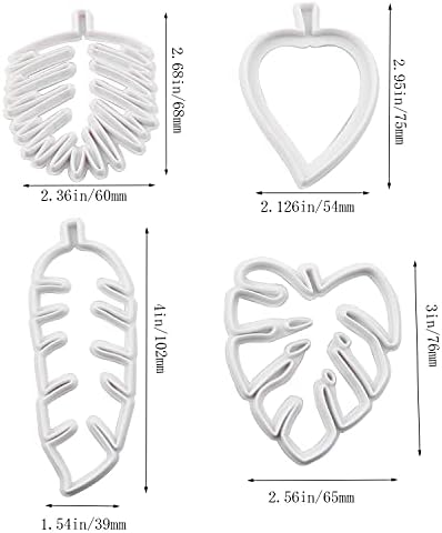 JCBIZ 1 комплект Форми за бисквити във формата на Тропически листа с Релефна, Комплект Фрези за празни приказки на Хавайски