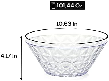 Обслужването на чаши от пластмаса Plasvale 105,8 унция / 3 л - Могат да се мият в миялна машина – Комплект от 6 големи