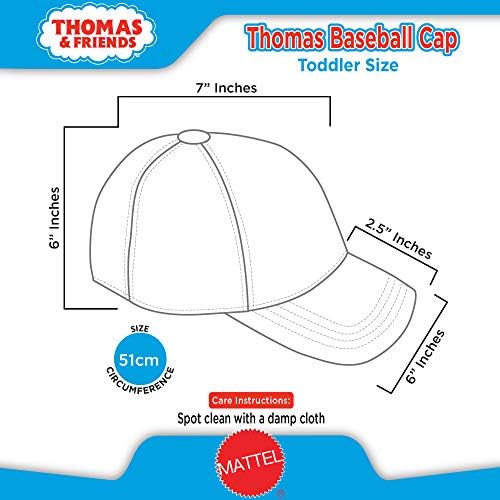 Бейзболна шапка за момчета Mattel Thomas The Train за деца - бейзболна шапка на Thomas The Tank Engine с Извити полета