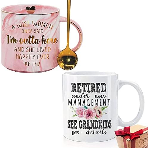 Забавна Кафеена чаша за пенсиониране, Подарък кутия за чаши за пенсиониране, Подаръци за жените Си, съпруга, майка, колеги