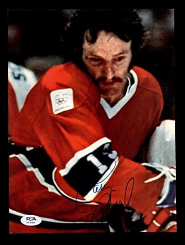 Лари Робинсън PSA ДНК Подписа Coa Винтажное Снимка с автограф 8x10 канадците - Снимки на НХЛ С автограф