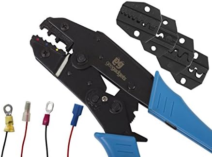 Набор от инструменти за кримпване на проводник с 4 плашками - Регулируеми настройки - Ергономична дръжка За лесно използване