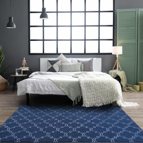 Модерен Геометричен мат Chicrug Shag за спални, Вътрешен килим от пяна с памет ефект 6x9 фута, Марокански Пухкав килим