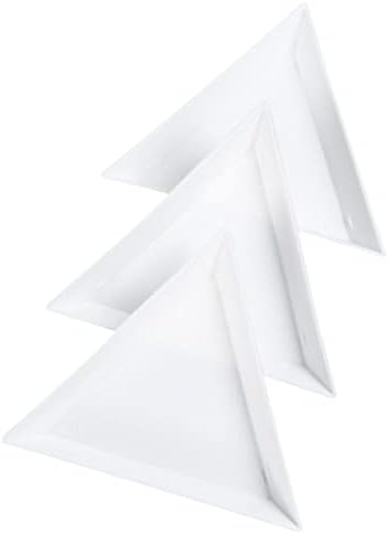 COHEALI 10 бр. Триъгълни Плочи За Сортиране Мъниста, Пластмасови Чинии За Дизайн на Ноктите, Бял Пластмасов Поднос За