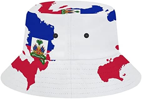 Хаитянски Флаг Мъжки Дамски Панама Летни Почивки, Пътуване, Плаж Солнцезащитная Шапка Упаковываемая Лека Градинска Шапка