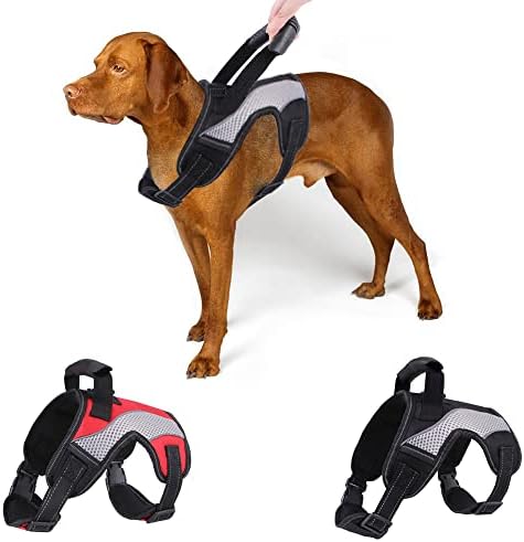 Гърдите колан, за домашни любимци Голям и Среден размер, устойчив на удари Дишащ Колан за куче ходене (XL, червен)