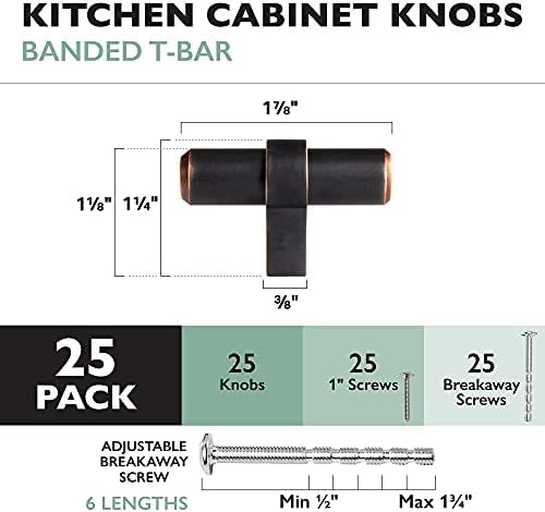 Бронзови Дръжки за Кухненски шкаф, настъргани с масло, 25 броя В опаковка - Модерно Оборудване За чекмеджета С Т-Образна
