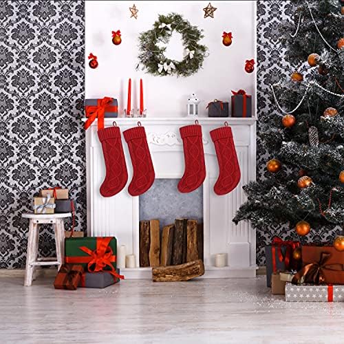 Коледни Чорапи STEFORD, 4 опаковки, 18 , Коледни Чорапи, плетени калъф за Дантела-Голям Размер, Подаръци и Декорации