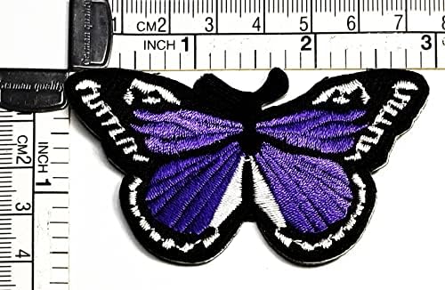 Kleenplus 3 бр.. Пеперуда насекомо карикатура деца железни ивици пеперуда, лилаво модерен стил бродирана мотив Апликация