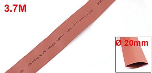 uxcell Polyolefin Свиване тръба 2: 1, Намотка Тел, 3,7 м, Диаметър 20 мм, Червен