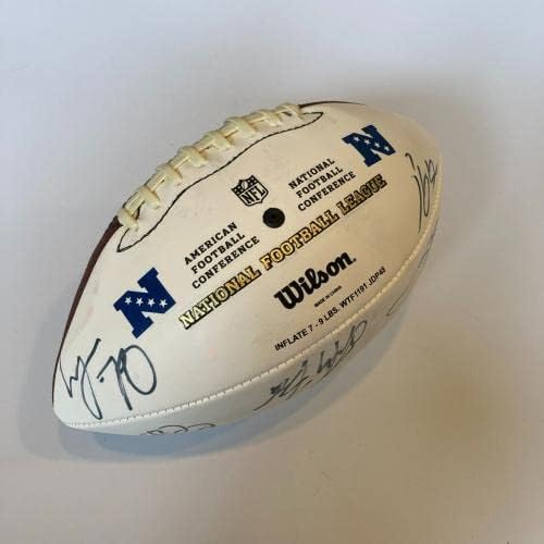 2012 Pro Bowl NFC Team Подписа договор с футболен Дрю Бриз Чарлз Вудсоном JSA COA - Футболни топки с автографи