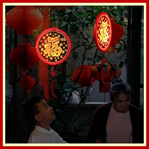 Angoily Китайски Фу Коледни Светлини 2022 Традиционният Пролетен Фестивал На Светещи Окачени Лампи Китайската Нова Година