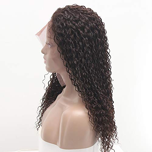 CNNRug Перуки в африканския стил от естествена коса дълга къдрава коса е кафява, завързана прическа е женската перука