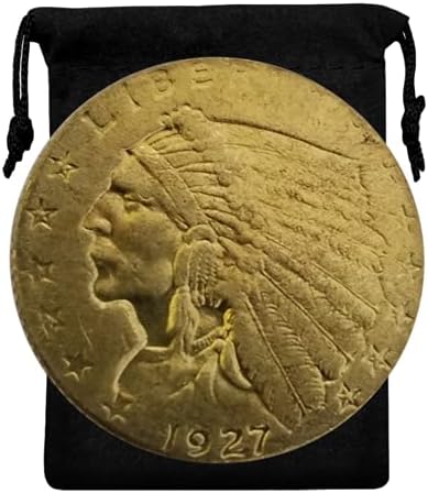 Kocreat Копие от 1927 Златна Монета с Главата на Индийския Орел 2 1/2 Долар -Копие на Сувенирни Монети на САЩ, Щастлива