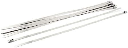 X-DREE 10ШТ 4,6 mm x 300 мм Скоба за скобата за кабели тръби от неръждаема стомана (10ШТ 4,6 mm x 300 mm, неокисляемый