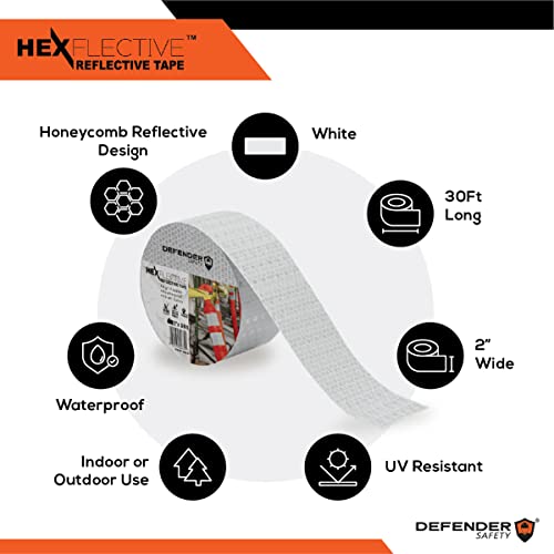 Светоотражающая лента Defender Safety HEXFLECTIVE™. 2 x30 '. Висока видимост, ярки цветове, водоустойчив, лесен монтаж