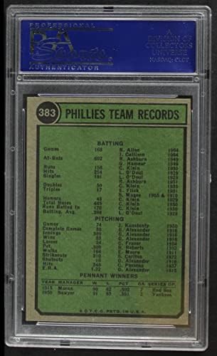 1974 Topps 383 Екип Филис Филаделфия Филис (Бейзболна картичка) PSA PSA 6.00 Филис