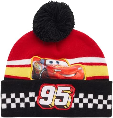 Зимна шапка за момчета Дисни - 2 комплекта шапки с pom-помераните Lightning McQueen или Мики Маус (4-7)
