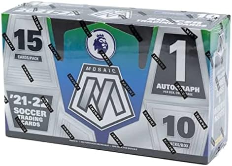 Кутия за хоби Панини Mosaic Висшата лига по футбол 2021-22 (10 пакета / 15 картони: 1 Auto)