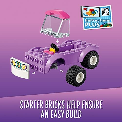 Комплект за тренировка на коне на LEGO Friends и монтаж на караваната 41441 с конюшнями, кола, играчка кон и фигура на