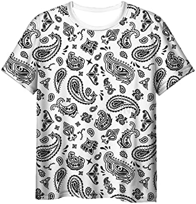 Забавна Бяло-Черна Тениска с 3D принтом Пейсли/Hoody /Блузи с цип / Тънка Яке / Панталон Всекидневен Костюм