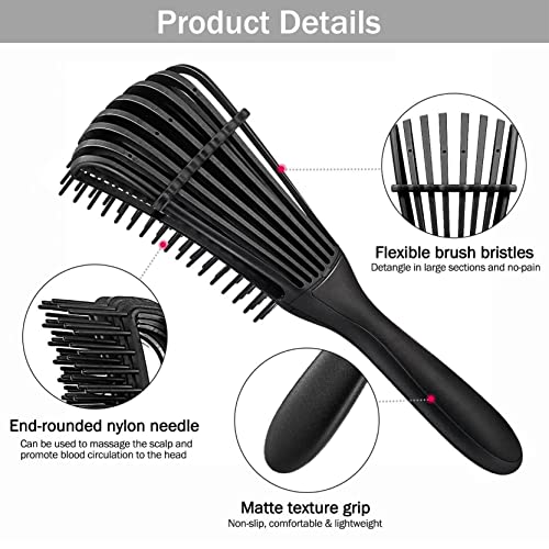 DAPIN Afro Hair Conditioner 3a - 4c Гребен за разнищване на вълнообразни увивни естествена коса с извити, лесно улучшающая