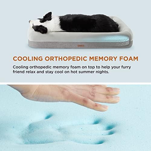 Легла за кучета Lesure Memory Foam за средни кучета - Ортопедични Моющаяся Легла за кучета, Изработени от пяна, сертифицирана