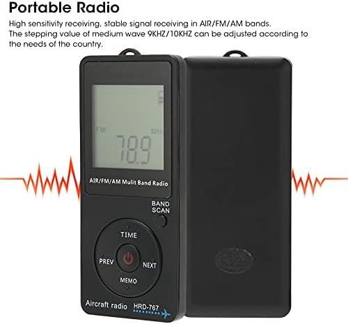 Мини джобен радиоприемник РЧР 767 FM AM AIR със слушалки, Акумулаторна батерия за преносим радиоприемник с акумулаторна